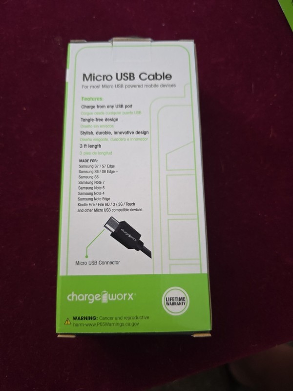 Charge Worx Micro USB Cable (CX4604BK) 3ft. gallery