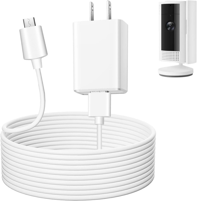 Charging Cable for Ring Indoor Cam , 16.5FT/5M USB-A to Micro USB Power Adapter
