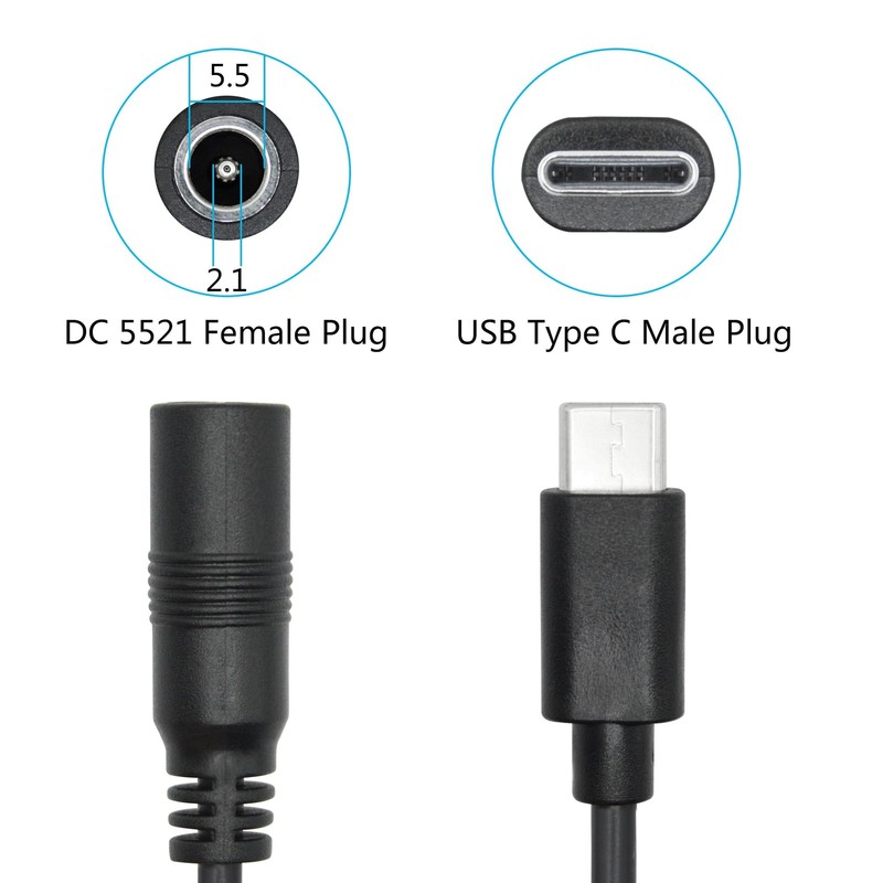 DC 5.5mm x 2.1mm to USB Power Cord 1M/3FT, DC 5521 Female to USB Plug 5V 3A P... gallery