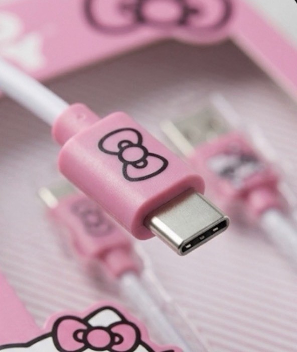 Hello Kitty USB A to USB C 6FT Charging Cable Tangle Free Color Pink Brand New gallery