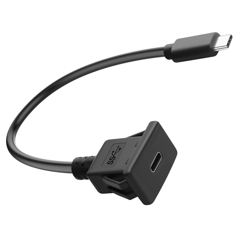 30cm 11.8in 5Gbps USB C Square Snap In Mount Adapter Short Cable PD60W Cord