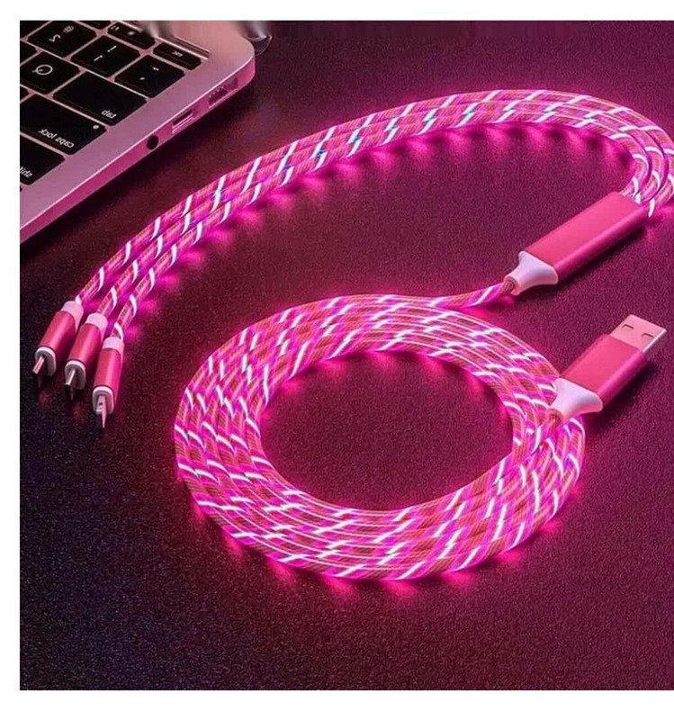 Phone Charger Pink Glowing Candy Flowing Magnetic 3 Attachments gallery