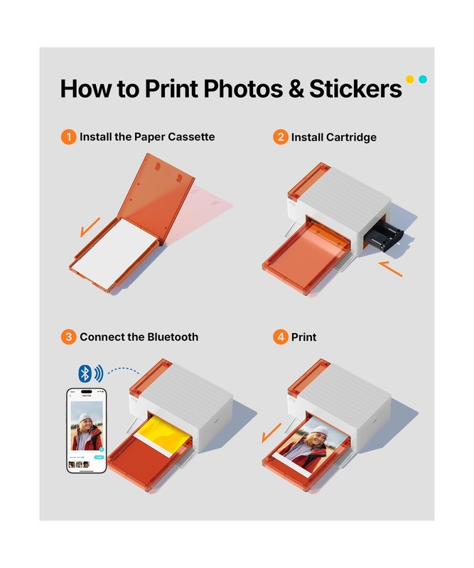 Liene Amber M110 Bluetooth Photo Printer 80 Sheets, Portable Photo Printer fo... gallery