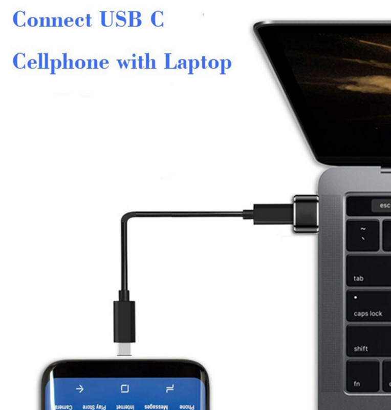 4 Pack, USB-C to Type A Adapter, Fast Charging and Data Transfer, Gray gallery
