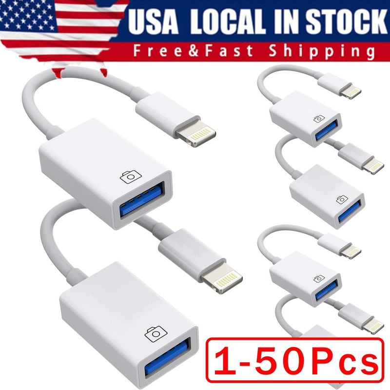 To Camera USB Female OTG Connector Adapter Cable For Apple iPhone iPad iPod Lot