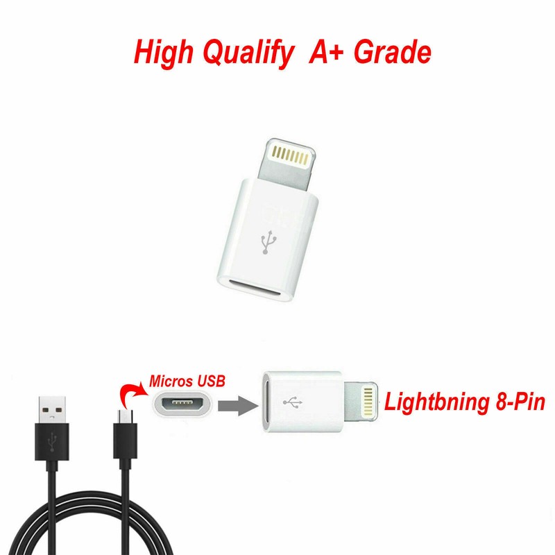 Micro USB to 8Pin Data Cable Adapter android to iPhone Converter LOT For iPhone gallery