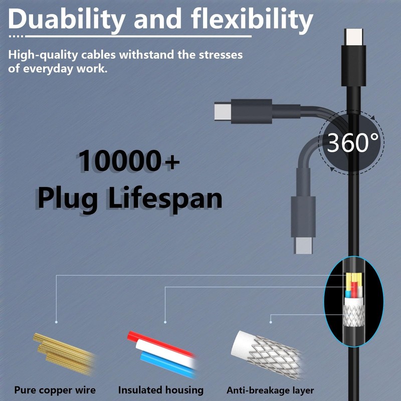 USB C Charger Cable For JBL Speakers Flip Charge Clip Pulse Go Extreme 6.5ft Pow gallery