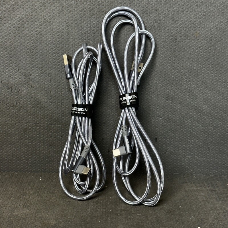 2-PACK Pursun 6ft 3 Amps Fast Charging Braided Cable USB to USB C