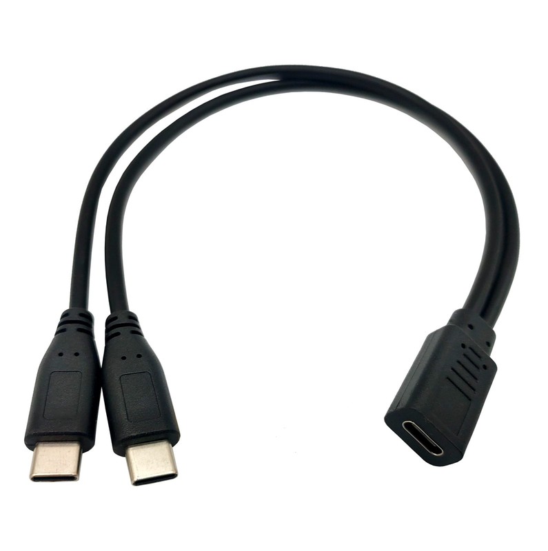 USB C Splitter Charge Cable 1ft, Type C Y Splitter 1 Female to 2 Male for Chargi gallery