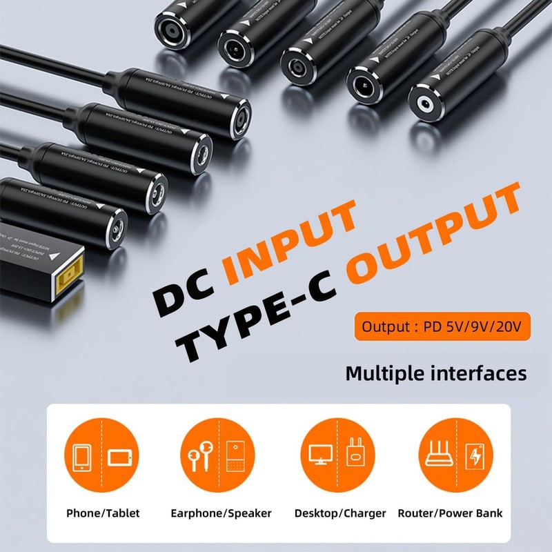 Cable DC 20V Jack 5.5x2.5mm Input to USB--Output 90 Degree Right Angled Power... gallery