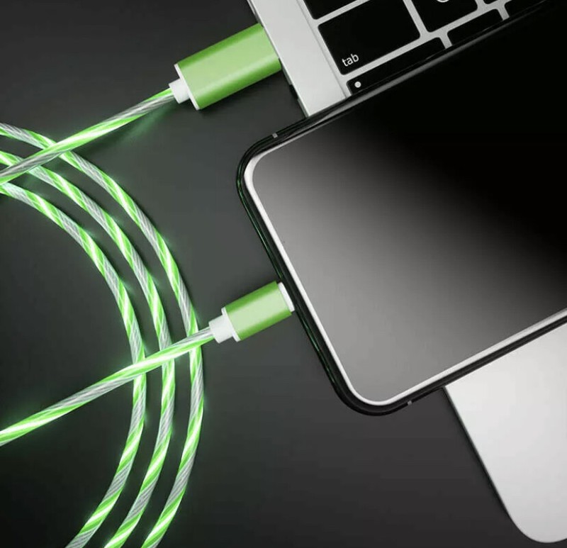 New LED Light Up Flowing Magnetic Fast Charging Charger Cable Cord Micro Type-C