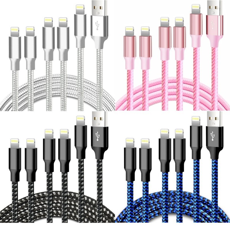 4Pack 6ft Charging Cable for iPhone 14/13/12/11/Pro/11/XS/MAX/XR/8
