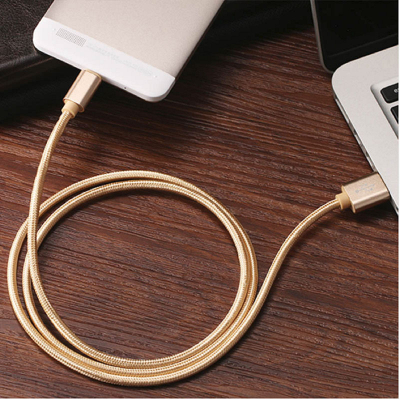 Nylon USB 2.0 Micro 1M USB Data Cable Charging Cords Wire for Androids Samsung
