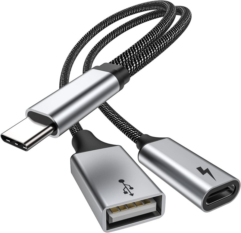 USB C OTG with Charging USB c OTG adapter Type C OTG Splitter with 60W PD Fast C