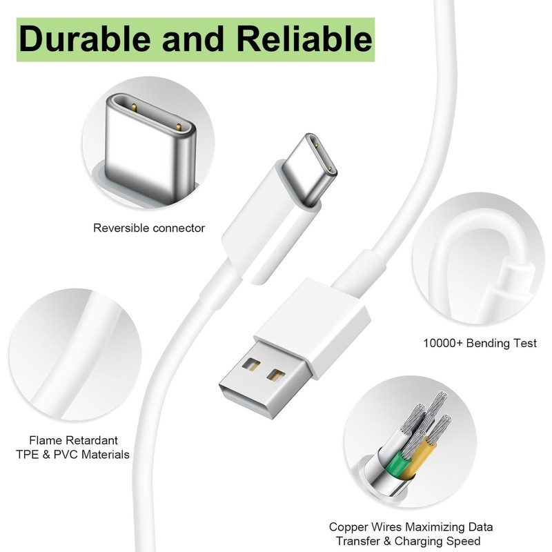 Short iPhone 15/16/17 CarPlay Cable 1.15ft [2-Pack] – USB A to USB C Fast Char gallery