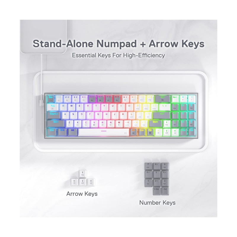 Redragon K628 Pollux 75% Wired RGB Gaming Keyboard, 78 Keys Com... FAST USA SHIP gallery