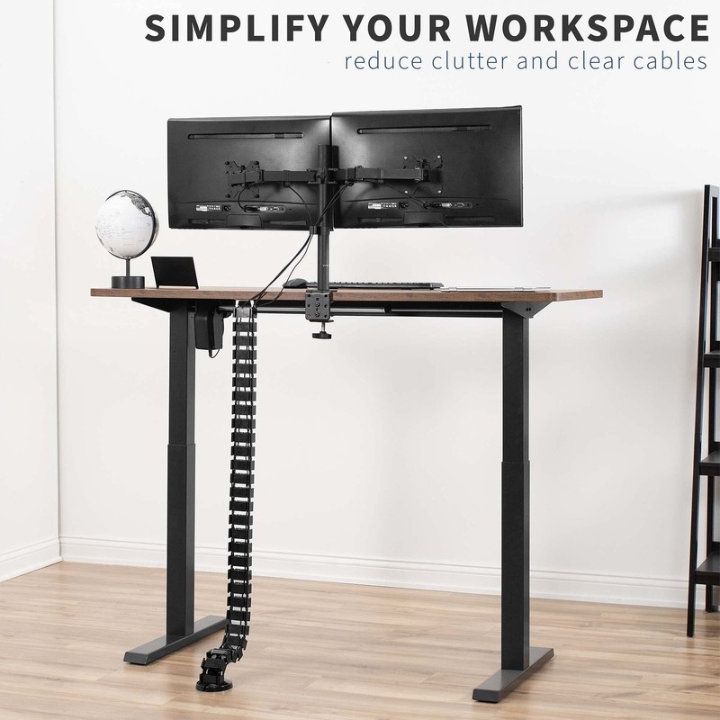 VIVO Under Desk Vertebrae Cable Management Kit, Adjustable 50 inches, Black gallery