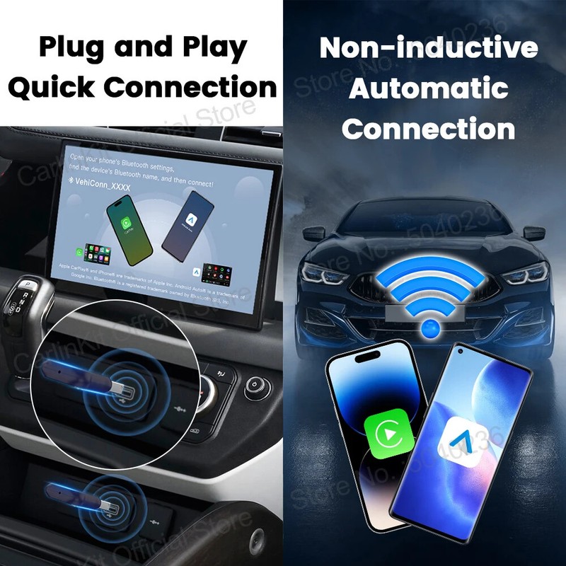CarlinKit 5.0 Wired To Wireless Adapter Wireless Android Auto Wireless CarPlay gallery