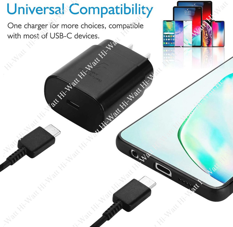 25w Type USB-C Super Fast Wall Charger PD Cable For Samsung Galaxy S20 S21 LOT gallery