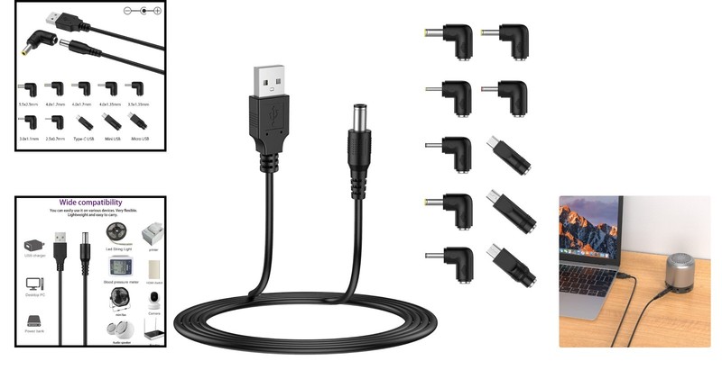 USB to DC 5V Power Cable with 10 Tips for Household and Portable Devices gallery