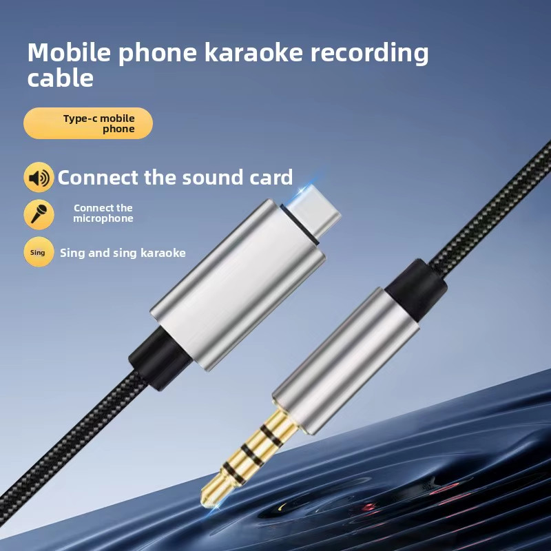 4-Section Mobile Phone Audio Cable Type-C to 3.5Mm Audio Cable for Car AUX, Spea