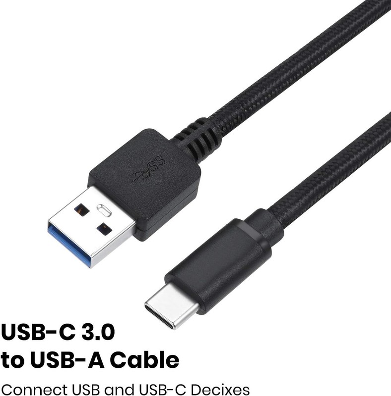 Luxury 3 Ft USB Type-C to USB-A Braided Cable for Fast Charging & Data Transfer gallery