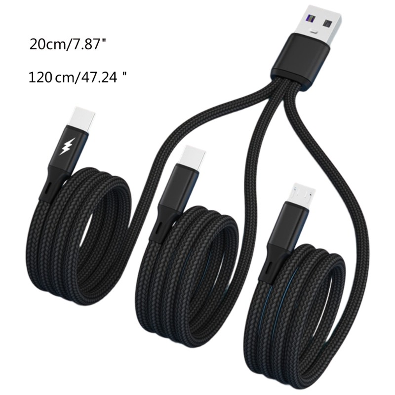 3 in1 Multi Charging Cable USB to Type C Micro USB Connector Fast Charging Cord gallery