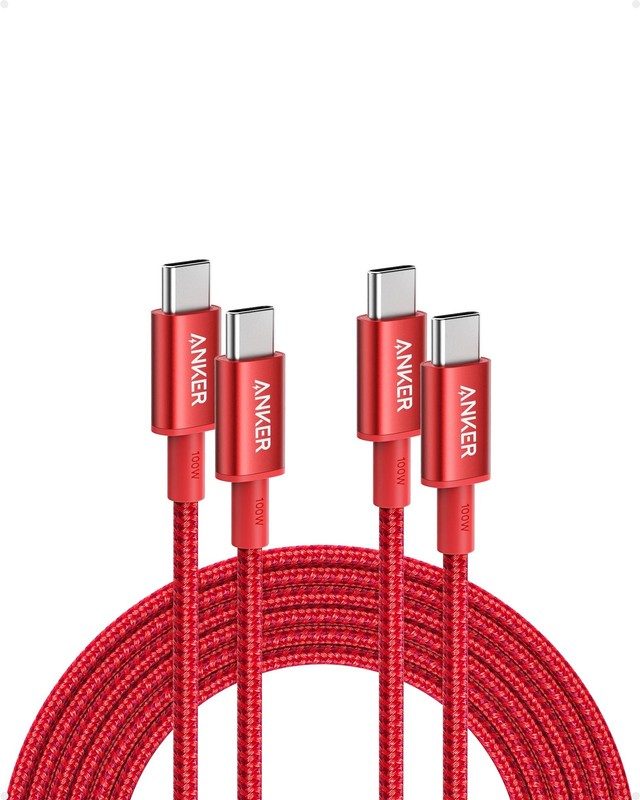 Anker USB C to C Cable (10FT, 2Pack), Type-C 100W Charger Cord 10ft, Red