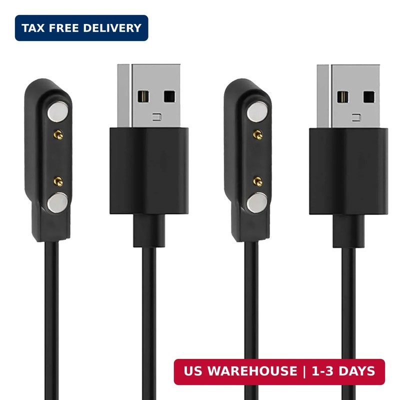 2-Pack for Raycon Bone Conduction Headphones Charger Magnetic USB Charging Cable