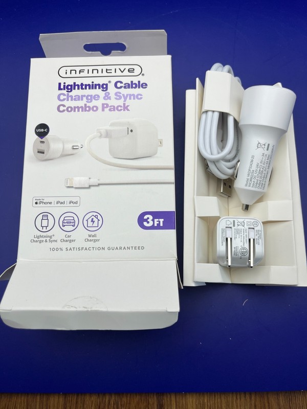 3FT Lightning Cable Charger Set - Car Wall USB-C iPhone iPad iPod MFi-Certified gallery