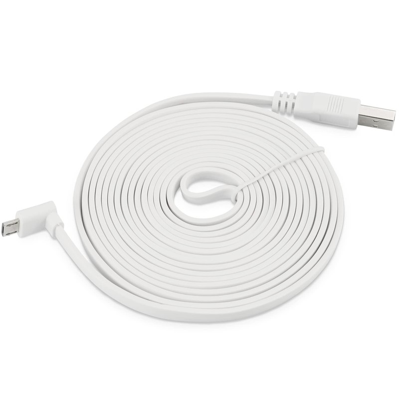 10Ft White Extender Power Cord For Wyze Cam Pan V3 90 Degree LShape Micro USB gallery