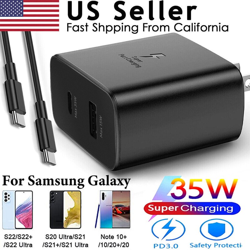 35WSuper Fast Charger Duo Wall Charger USB-C Type C&Cable For Samsung for huawei gallery