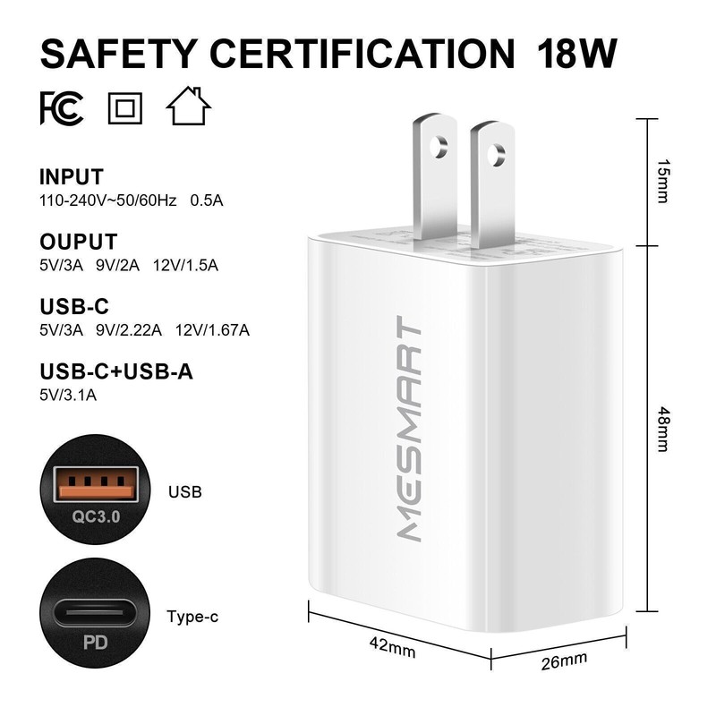20W Fast Dual Port Type-C USB Wall Charger Power Adapter Lot For iPhone 17 Pro gallery