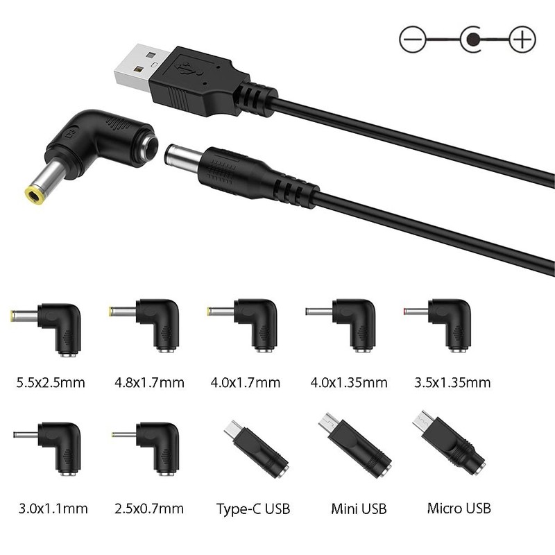 USB to DC 5V Power Cord, Universal DC 5.5x2.1mm Plug Jack Charging Cable with... gallery