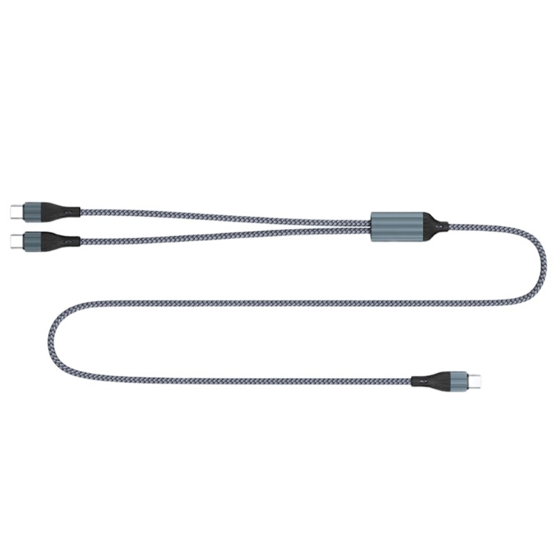 130CM 1 to 2 Type C Charging Cord Design PD100W Nylon Data Cable