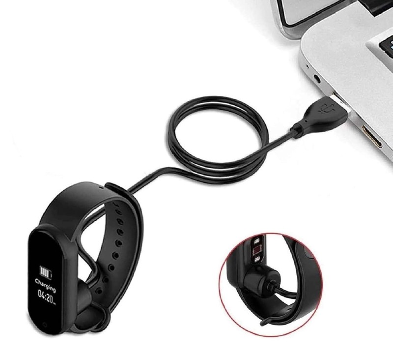 15cm Black USB A Charging Cable For XIAOMI Mi Band 7 (Connected Watch) gallery