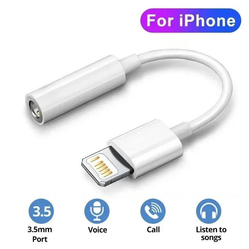 For Apple iPhone Headphone Adapter Jack 3.5mm Aux Cord Dongle
