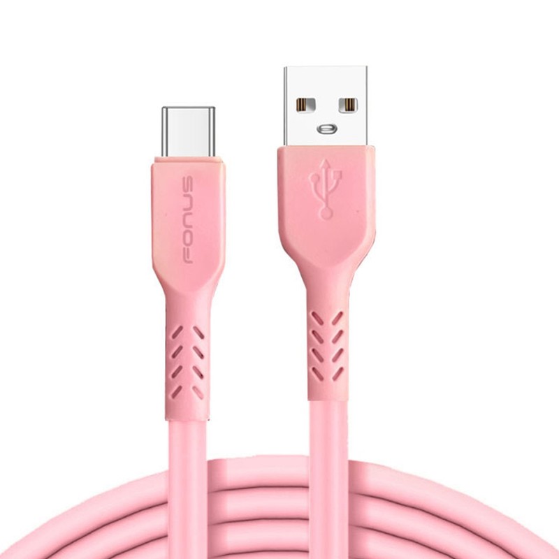 6ft USB-C Cable Pink Charger Cord Power Wire Type-C for Cell Phones