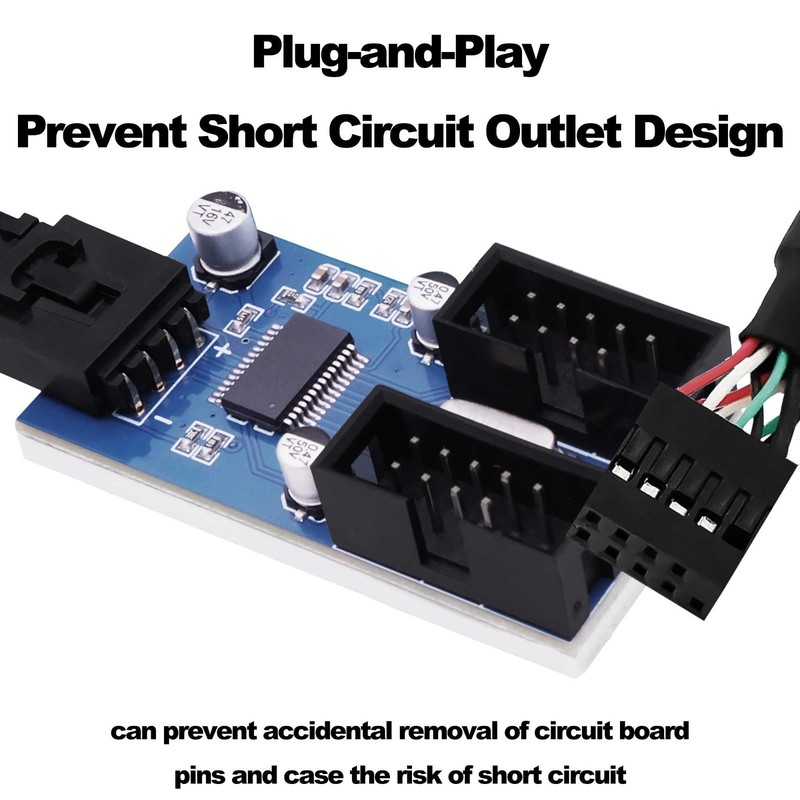 Motherboard USB 2.0 Hub Header Splitter 9 Pin Motherboard Header 1 to Dual 2 ... gallery