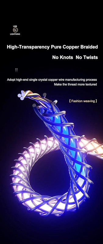 Illuminated USB C to USB C Cable, Zinc Alloy Braided Type-C PD Cable gallery