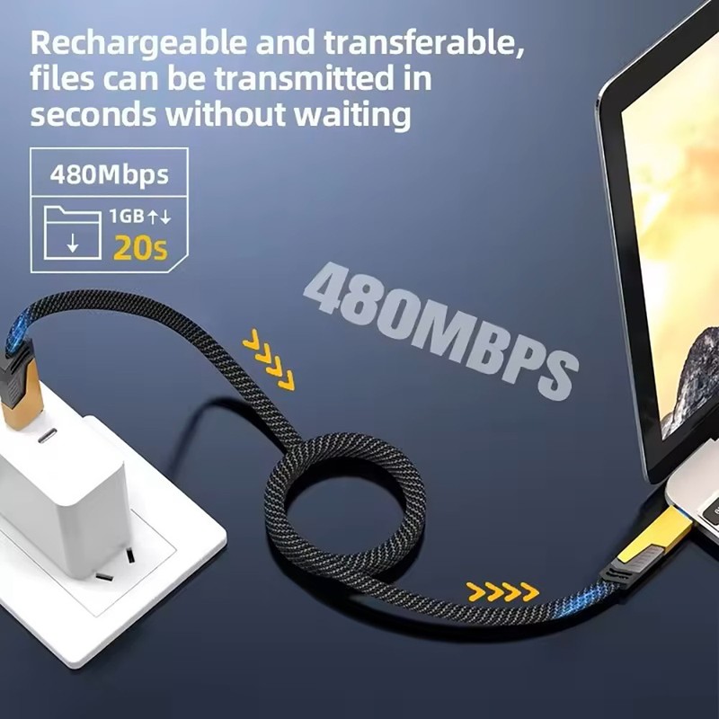 1M 4-in-1 PD65W Multi-Function Type-C Cable for iPhone Samsung Android black gallery