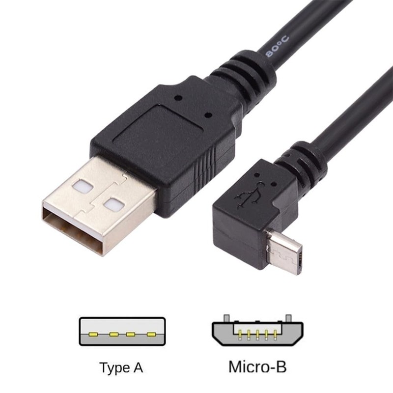 Up Angled 90 Degree Micro USB 2.0 5Pin To TypeA Data Charge Cable 20cm Cord gallery