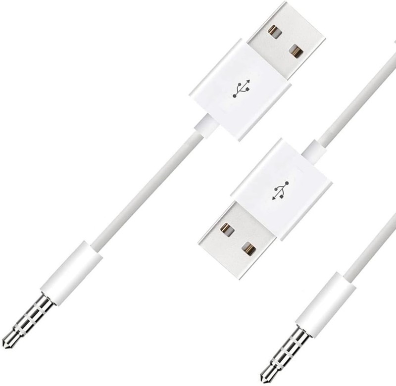 iPod Shuffle Charger Cable USB Data Sync Cable 2-Pcs White for Travel gallery
