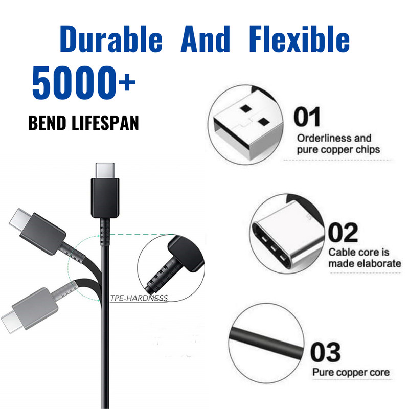 USB-C to Type C Charger Cable 4ft Fast Phone Charging Cord For Samsung/Google/LG gallery