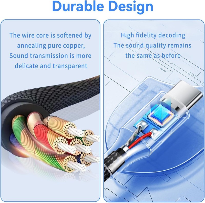 USB Type C to 3.5mm Headphone Jack Adapter, (2-Pack) USB C to Aux Female Audio gallery
