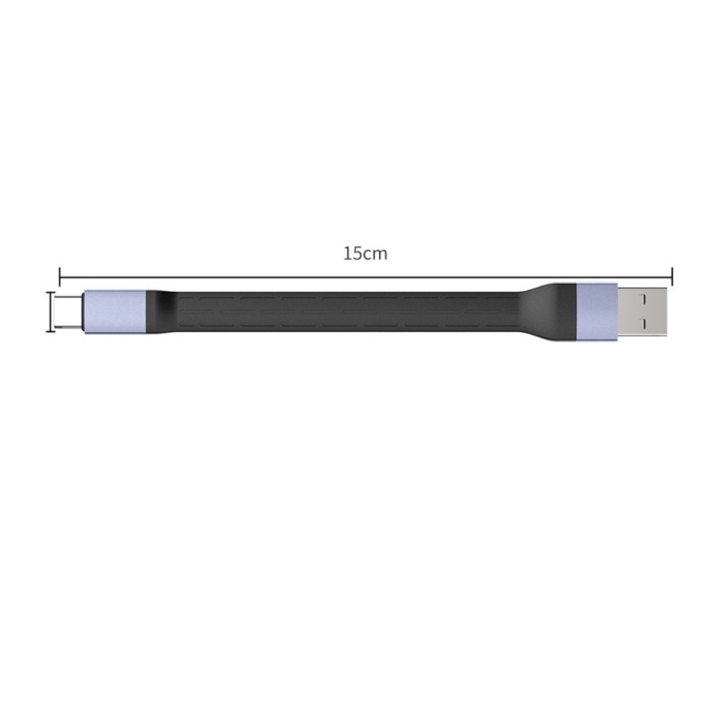 Flat Flexible USB A C Charging Cable 15cm 40Gbps Transfer 240W Quick Charging gallery
