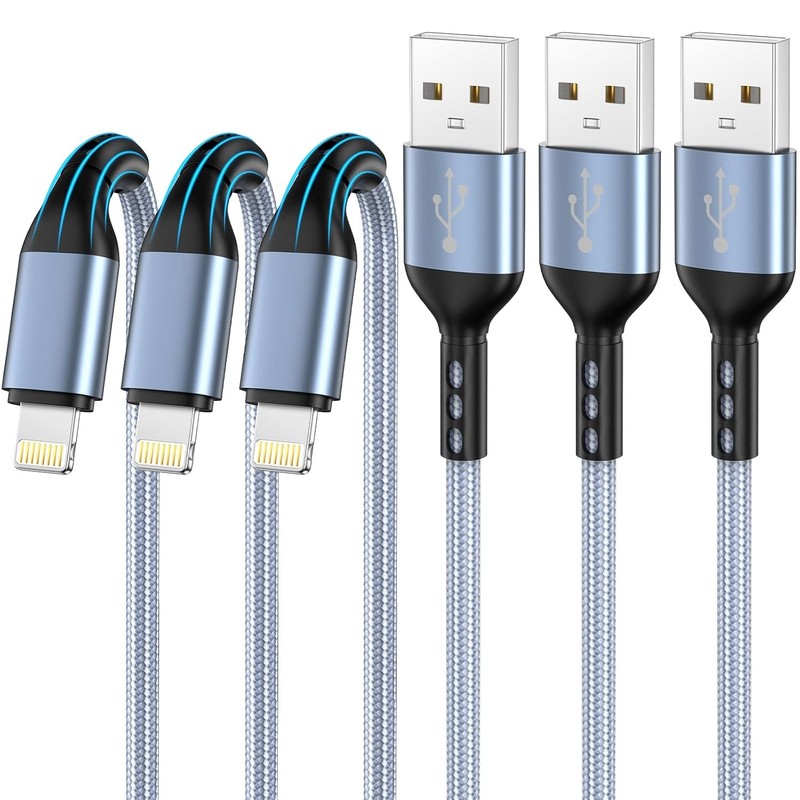 Apple MFi Certified 3Pack 10FT Long Lightning Cables iPhone Charger Cable Pack