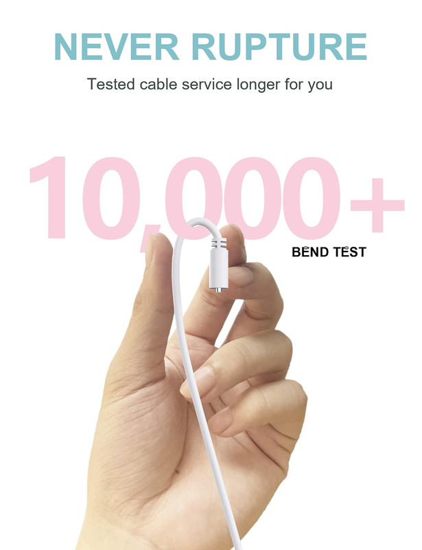 2.6Ft Magnetic USB DC Charger Cable Replacement Charging Cord - White(5Mm/0.2In) gallery