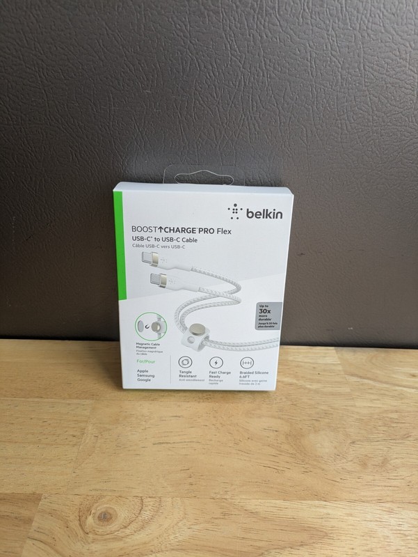 Belkin BOOST CHARGE PRO Flex USB-C to USB-C Cable 6.6 ft. White - Sealed gallery