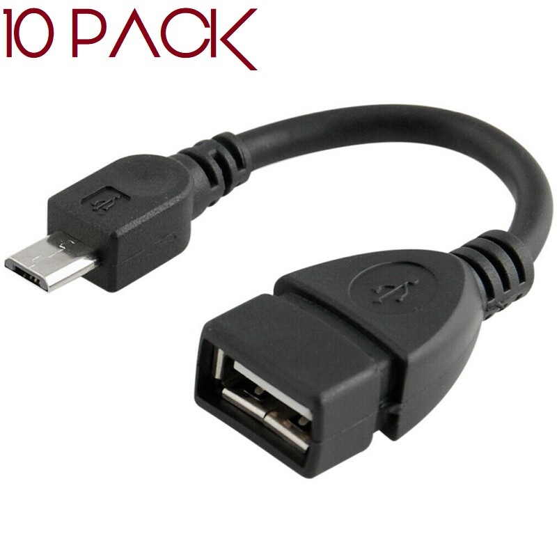 10PACK Micro USB OTG Cable Adapter Male to 2.0 Female For Android Tablet / Phone